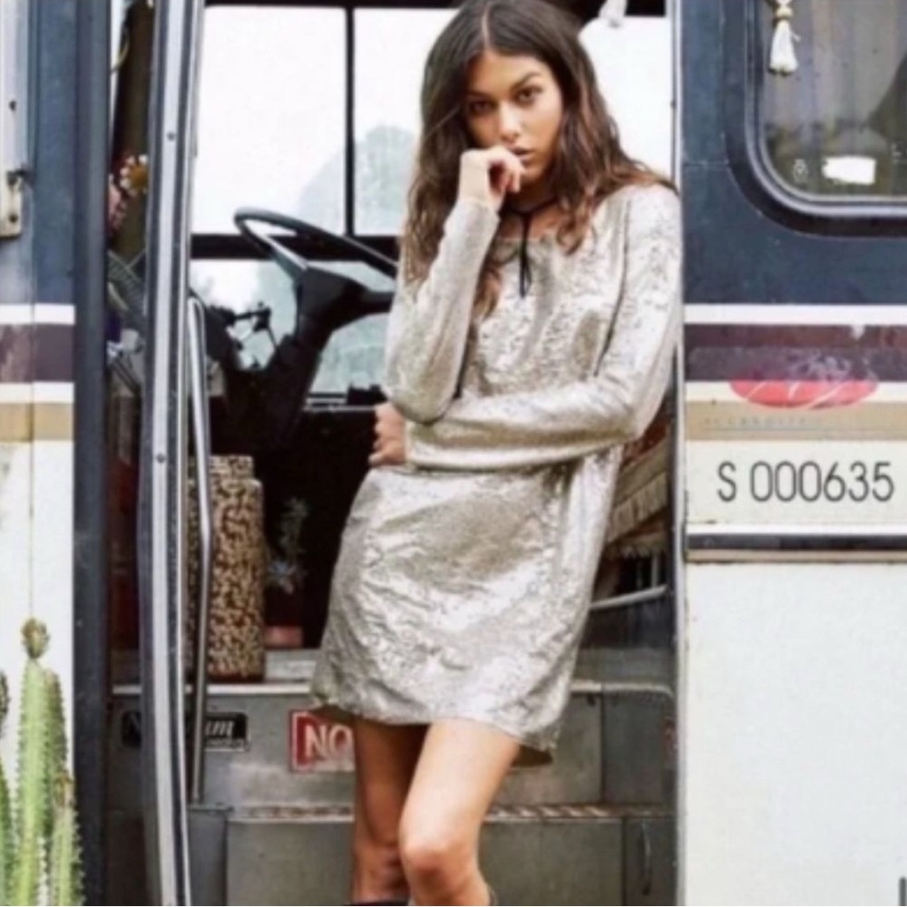 SPELL & THE GYPSY COLLECTIVE BOND GIRL GOLD MINI DRESS